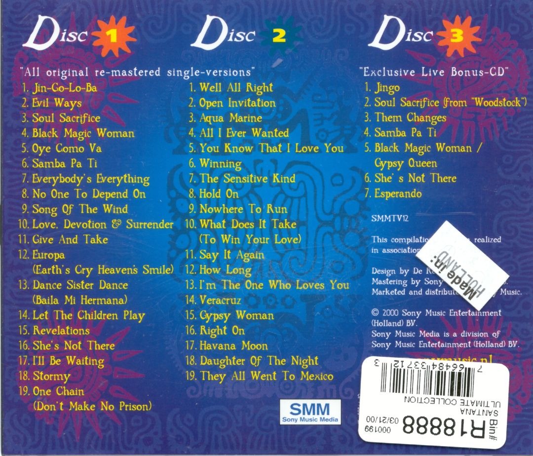 Santana  The Ultimate Collection : Back